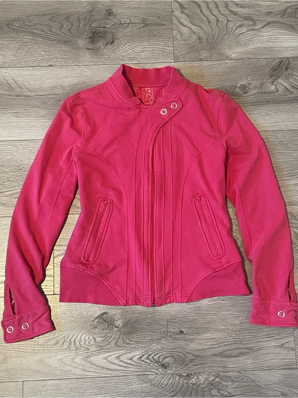 lululemon Pink Bomber Jacket with Snap Collar